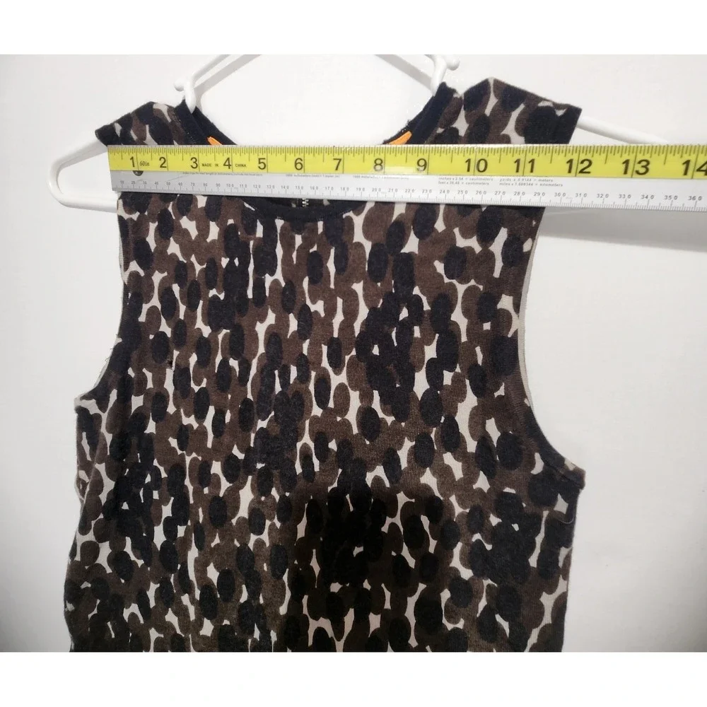 Tory Burch Women's Animal Print Elegant Dressy Knit Top‎ Brown/Black Size S